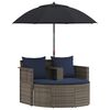 vidaXL Garten-Sofa 8 stk. Poly-Rattan Grau und Marineblau