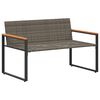 vidaXL Bank mit Kissen Grau und Marineblau 115 x 65 x 72 cm Rattan