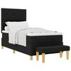 vidaXL Boxspringbett mit Kopfteil Schwarz 200 x 90 cm Stoff