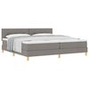 vidaXL Boxspringbett mit Kissen mit Kopfteil Taupe 200 x 200 cm Stoff