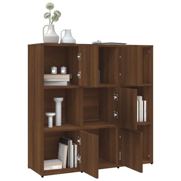 vidaXL B&uuml;cherregal Braun Eichen-Optik 90x30x90 cm Holzwerkstoff