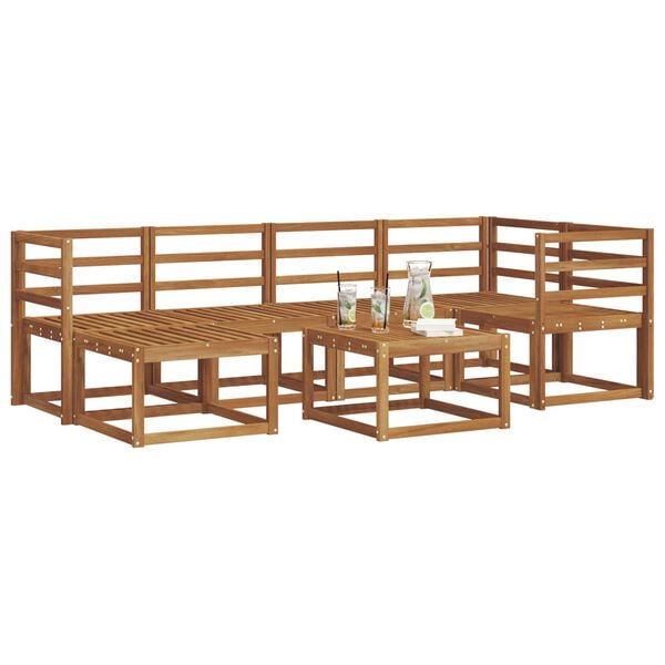 vidaXL Outdoor-Sofagarnitur 7 pcs Natur Massivholz Akazie