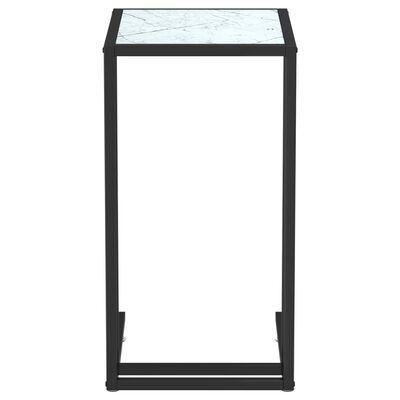 vidaXL Computer-Beistelltisch Weiß Marmor 50x35x65 cm Hartglas