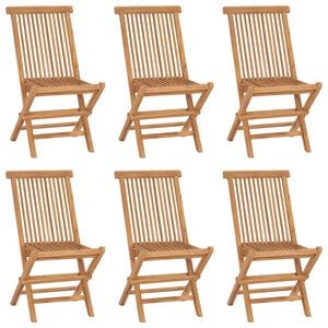 vidaXL Klappst&uuml;hle, 6 St&uuml;ck, Massivholz Teakholz