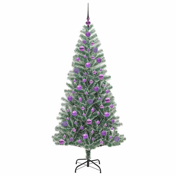 vidaXL K&uuml;nstlicher Weihnachtsbaum beschneit mit LED Licht 180 cm
