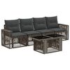 vidaXL Gartensofa-set 5 stk. Grau und Dunkelgrau Poly-Rattan