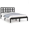vidaXL Massivholzbett Schwarz 120x190 cm