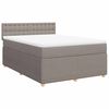 vidaXL Boxspringbett mit Matratze Taupe 160x200 cm Stoff