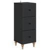 vidaXL Schubladenschrank Schwarz 33 x 34,5 x 90 cm Holzwerkstoff