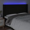 vidaXL LED Kopfteil Schwarz 163x16x118/128 cm Stoff