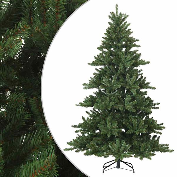 vidaXL K&uuml;nstlicher klappbarer Weihnachtsbaum Gr&uuml;n 210 cm PVC, Stahl