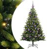 vidaXL K&uuml;nstlicher geflammter Weihnachtsbaum 150 LEDs Gr&uuml;n 150 cm