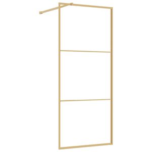 vidaXL Duschwand f&uuml;r Begehbare Dusche mit ESG Klarglas Golden 80x195cm