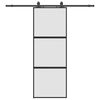 vidaXL Schiebet&uuml;r mit Beschlag Schwarz 76x205 cm Hartglas