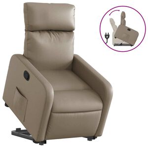 vidaXL Relaxsessel mit Aufstehhilfe Cappuccino Kunstleder