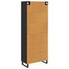 vidaXL Highboard 2 pcs Schwarz Eichen-Optik Engineered Wood und Glas