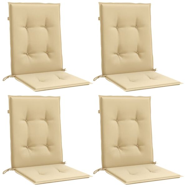vidaXL Niedriglehner-Auflagen 4 Stk. Melange Beige 100x50x4 cm Stoff