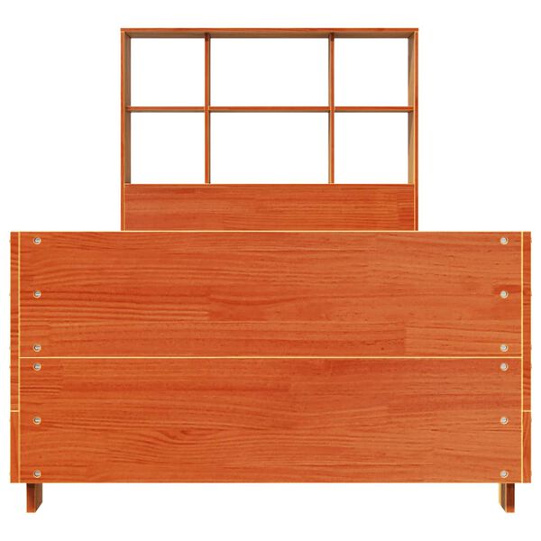 vidaXL Massivholzbett ohne Matratze Wachsbraun 90x190 cm Kiefernholz