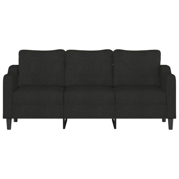 vidaXL 3-Sitzer-Sofa Schwarz 180 cm Stoff