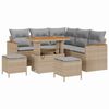 vidaXL Gartensofa-set mit Kissen 8 pcs Beige Poly Rattan