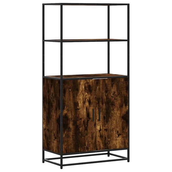 vidaXL Highboard Räuchereiche 68x35x139 cm Holzwerkstoff und Metall