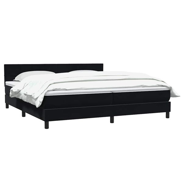 vidaXL Boxspringbett mit Matratze Schwarz 180x210 cm Samt