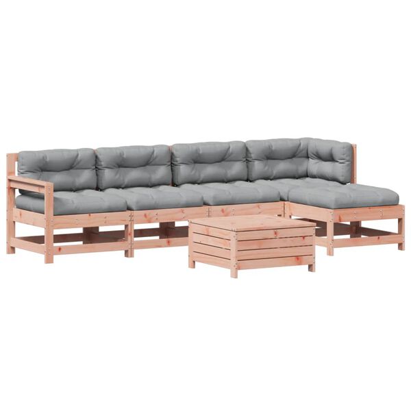 vidaXL 6-tlg. Garten-Lounge-Set mit Kissen Massivholz Douglasie