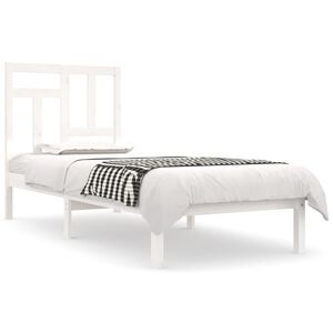 vidaXL Massivholzbett ohne Matratze Wei&szlig; 90x190 cm Kiefernholz