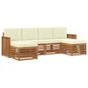 vidaXL Sofagarnituren 6 pcs Natur und Creme Massivholz Akazie