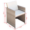 vidaXL 9-tlg. Garten-Essgruppe mit Auflagen Poly Rattan Beige