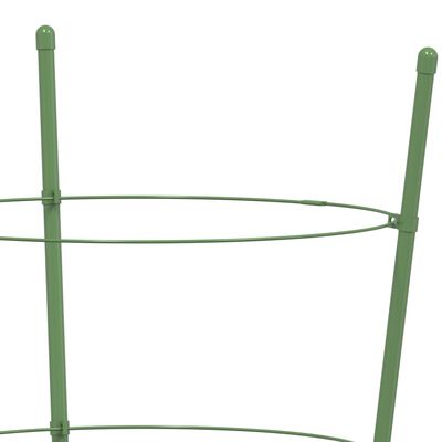 vidaXL Pflanzenstützen mit 3 Ringen 5 Stk. Grün 75 cm Stahl