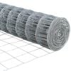 vidaXL Zaun mit Pfosten Silber 0,8 x 25 m Stahl und PVC