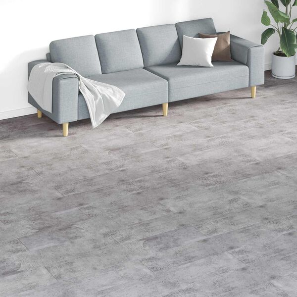 vidaXL Bodenplanken 18 pcs Zementbraun 5,26 m&sup2; PVC