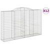 vidaXL Gabionen mit Hochbogen 12 Stk 300x50x180/200cm Verzinktes Eisen