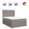 vidaXL Boxspringbett mit Matratze Taupe 160x200 cm Stoff
