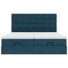 vidaXL Ottoman-Bett mit Matratzen & LEDs Dunkelblau 180x200 cm Samt