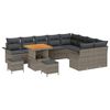 vidaXL Gartensofa-set 12 stk. Grau Poly-Rattan