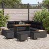 vidaXL Gartensofa-set 9 pcs Schwarz Poly-Rattan