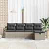 vidaXL Sofa Set mit Kissen mit Speicher Hellgrau Poly-Rattan