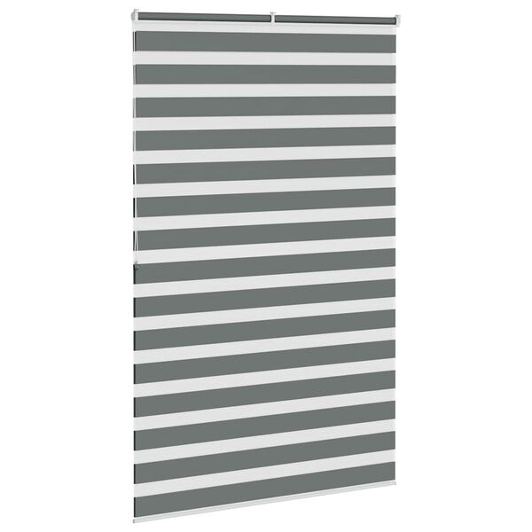 vidaXL Doppelrollo Dunkelgrau 140x200 cm Stoffbreite 135,9 cm Polyester