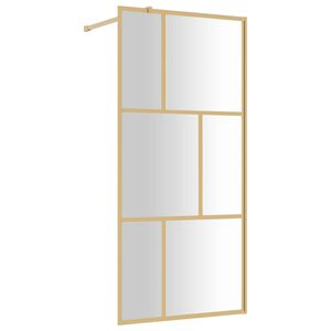 vidaXL Duschwand für Begehbare Dusche mit ESG Klarglas Golden 80x195cm