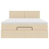 vidaXL Ottoman-Bett mit Matratze Creme 140x190 cm Stoff