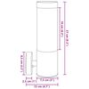 vidaXL Außenwandlampen 2 pcs Silber 12 x 7.5 x 27 cm Edelstahl