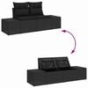 vidaXL Garten-Sofa-Set mit Speicher 7 pcs Schwarz Poly Rattan