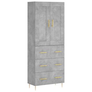 vidaXL Highboard Betongrau 69,5x34x180 cm Holzwerkstoff