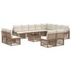 vidaXL Gartensofa-set 13 stk. Beige Poly-Rattan