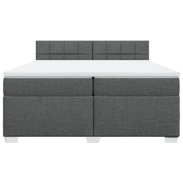 vidaXL Boxspringbett mit Matratze Dunkelgrau 200x200 cm Stoff
