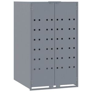 vidaXL M&uuml;lltonnenbox f&uuml;r 1 Tonne Grau 69x79x117 cm Stahl