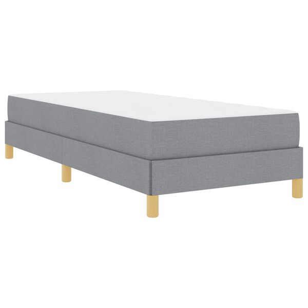 vidaXL Boxspringbett mit Matratze Hellgrau 100 x 200 cm Stoff
