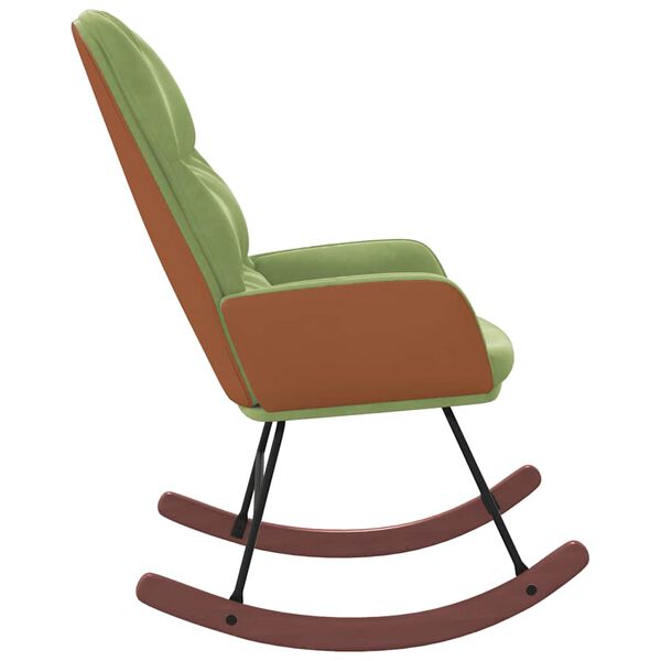 vidaXL Schaukelstuhl Hellgr&uuml;n Samt